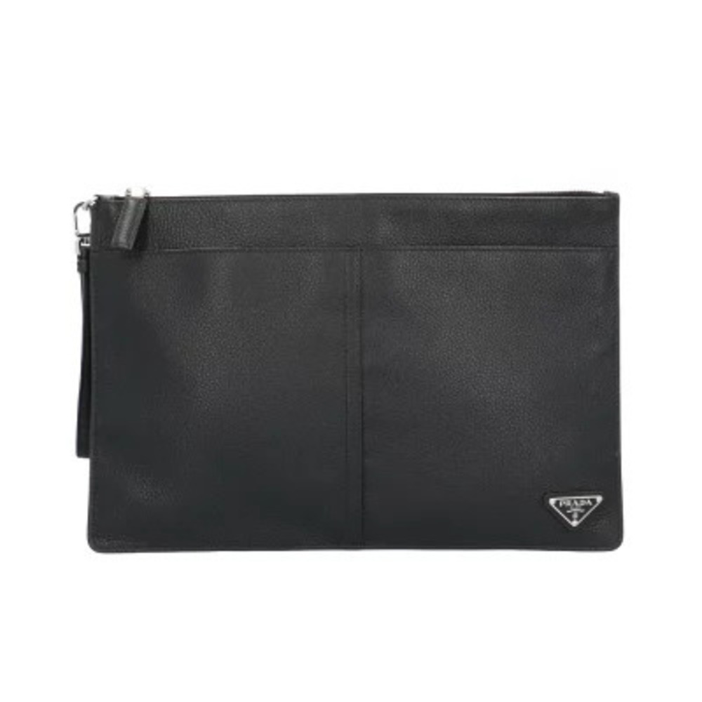 Prada Vitello City Handbag Leather Black